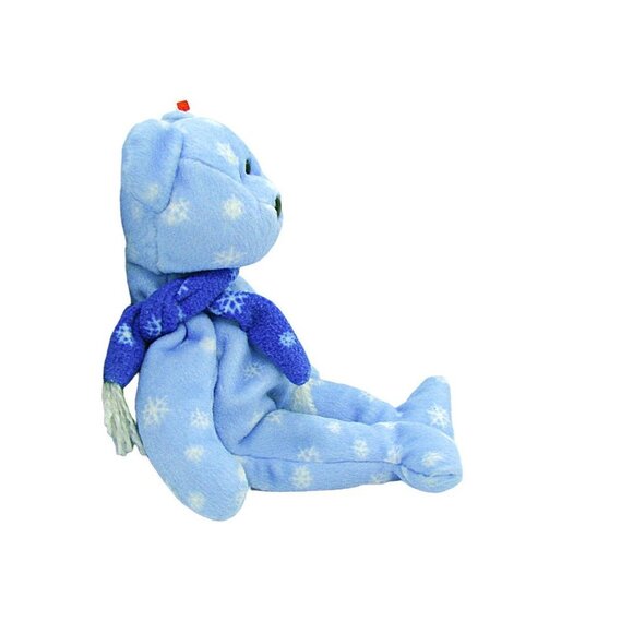 Ty Beanie Baby 1999 Holiday Teddy Blue Snowflake Bear Plush Toy Collectible 8" - Picture 2 of 9